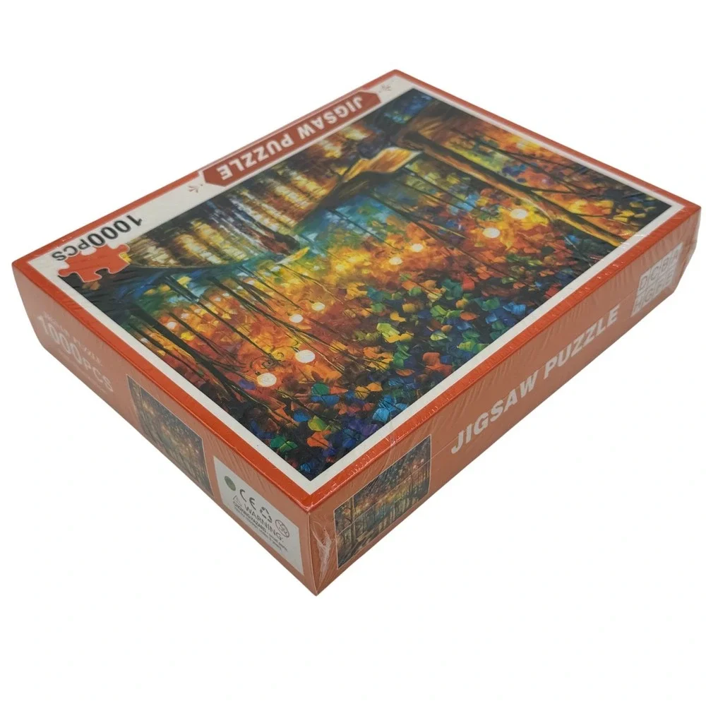 NEW Rainy Night Walk In The Park Romantic Street Scene 1000‎ Pcs Jigsaw Puzzle